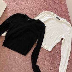 Zara long sleeve crop top bundle